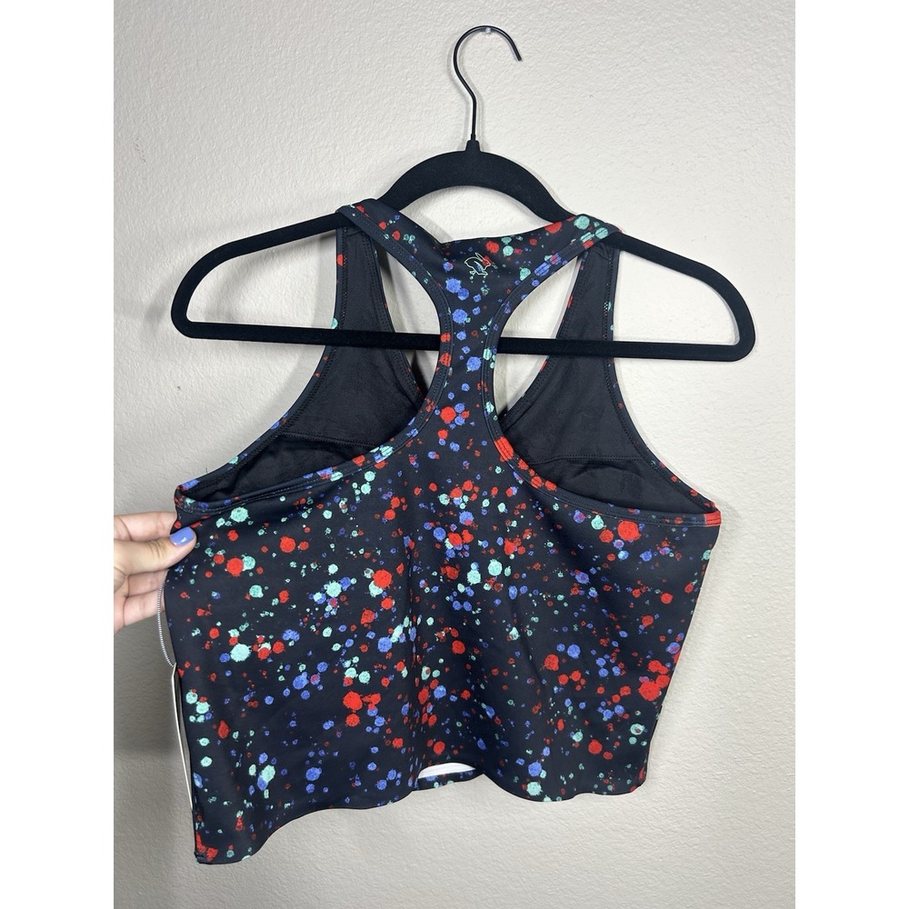 NEW Rabbit Running Go Time Crop Stretch Limo Splatter Women Large Workout Yoga - Picture 15 of 16